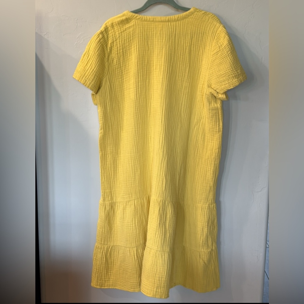 J. Jill Yellow Flutter Sleeve Sundress Size Large Tall - Picture 4 of 4